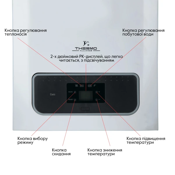 Котел газовий Thermo Alliance EWA 24 кВт двухконтурний, конденсаційний - 6 фото