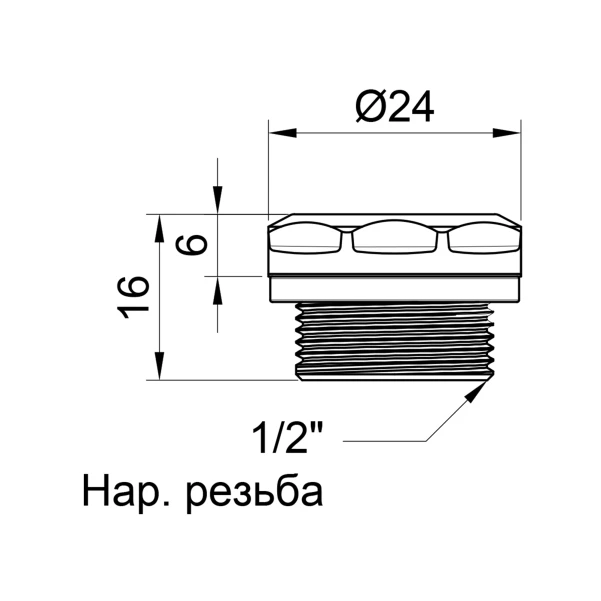 Заглушка Thermo Alliance Standart 1/2" для рушникосушарки/радіатора SD213W15 - 1 фото