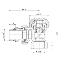 Кран радіаторний Thermo Alliance Standart Powerful 1/2" з антипротіканням кутовий SF233W15 - 1 фото