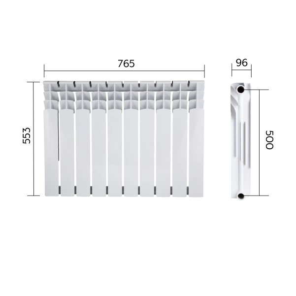 Радіатор біметалічний Bi-Ferrum 500х96 мм (1,28 кг секція) AE50096B Thermo Alliance - 1 фото