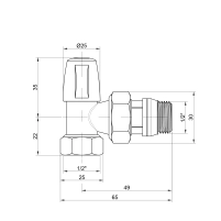 Кран радиаторный Icma 1/2" с антипротечкой угловой без ручки №805+940 - 1 фото