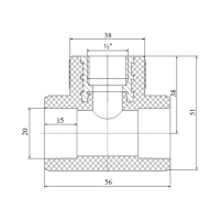 Трійник PPR Blue Ocean 20х1/2"х20 ВР - 1 фото