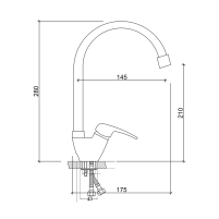 Змішувач для кухн 36W 007, White (k35) BRIN36W007 Brinex - 1 фото