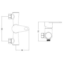 Змішувач для душу 37W 010, Chrome/White (k35) BRIN37W010 Brinex - 1 фото