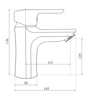 Змішувач для раковини низький 35B 001, Black (k35) BRIN35B001 Brinex - 1 фото
