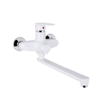 Змішувач для ванни 35W 005, Chrome/White (k35) з довгим поворотним виливом BRIN35W005 Brinex