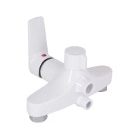 Змішувач для ванни 35W 005, Chrome/White (k35) з довгим поворотним виливом BRIN35W005 Brinex - 3 фото