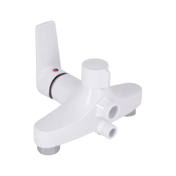 Змішувач для ванни 35W 005, Chrome/White (k35) з довгим поворотним виливом BRIN35W005 Brinex - 3 фото