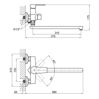 Змішувач для ванни Brinex 35B 005 - 1 фото