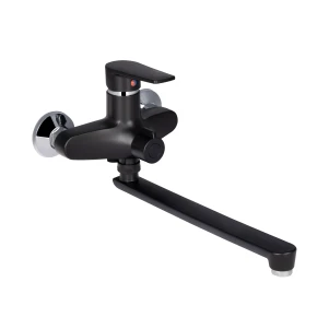 Змішувач для ванни 35B 005, Chrome/Black (k35) з довгим поворотним виливом BRIN35B005 Brinex