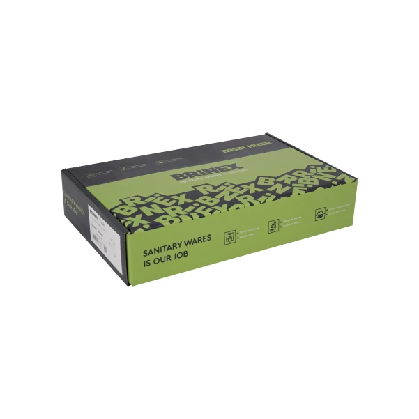 Змішувач для раковини низький Pure 001F, Graphite (k35) BRIPUR001FGRP Brinex - 5 фото