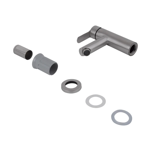 Змішувач для раковини низький Pure 001F, Nickel (k35) BRIPUR001FNKL Brinex - 3 фото