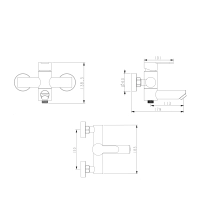 Змішувач для ванни Pure 006, Graphite (k35) Brinex - 1 фото