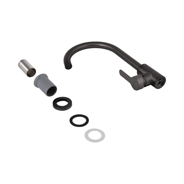 Змішувач для кухні Pure 015F, Graphite (k35) Brinex - 4 фото