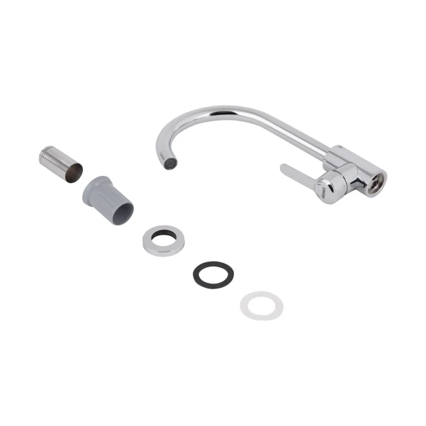 Змішувач для кухні Pure 015F, Chrome (k35) Brinex - 4 фото