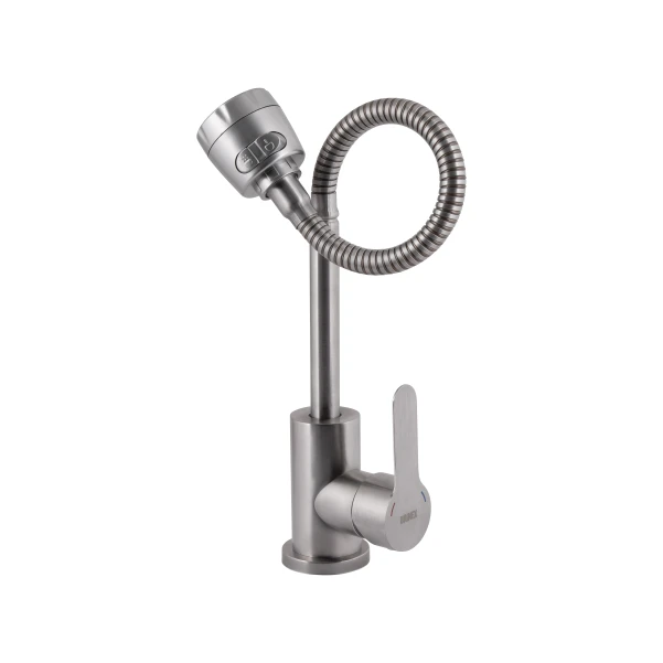 Змішувач для кухні Brinex Pure 015F41 з гнучким виливом Nickel - 2 фото