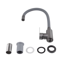 Змішувач для кухні Pure 015F3, Graphite/Grey (k35) з гнучким виливом BRIPUR015F3GRG Brinex - 3 фото