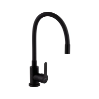 Змішувач для кухні Brinex Pure 015F3 з гнучким виливом Black Matt