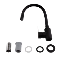 Змішувач для кухні Pure 015F3, Matt Black (k35) з гнучким виливом BRIPUR015F3BLM Brinex - 3 фото