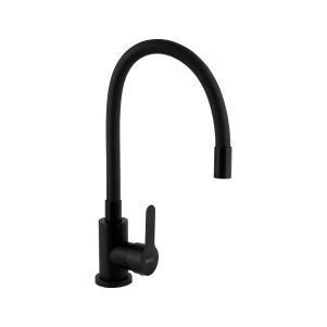Змішувач для кухні Brinex Pure 015F3 з гнучким виливом Black Matt