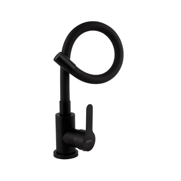 Змішувач для кухні Pure 015F3, Matt Black (k35) з гнучким виливом BRIPUR015F3BLM Brinex - 2 фото