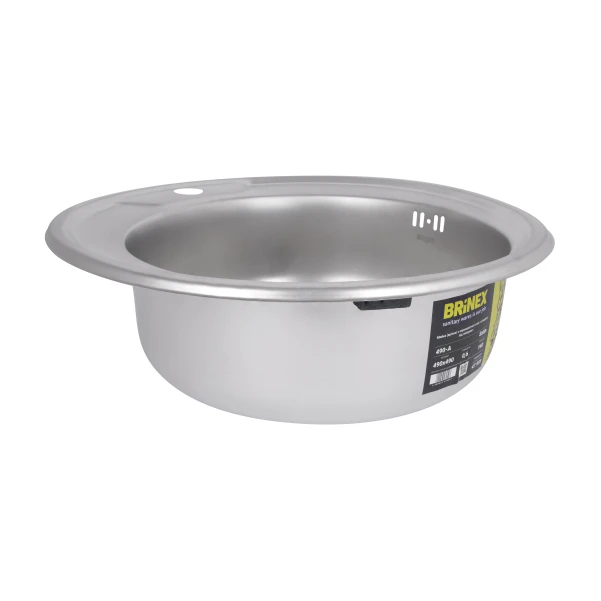 Кухонна мийка Brinex 490-A 0,6 мм Satin - 3 фото