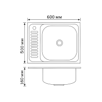 Кухонна мийка Brinex 6050-R 0,6 мм Satin - 1 фото