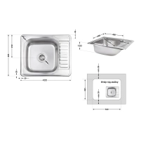 Мийка для кухні врізна 5848, Micro Decor 0,8 мм BRIN5848MDEC08 Brinex - 1 фото