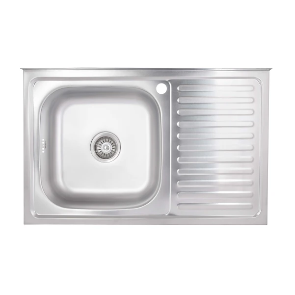 Кухонна мийка Brinex 5080-L 0,8 мм Satin