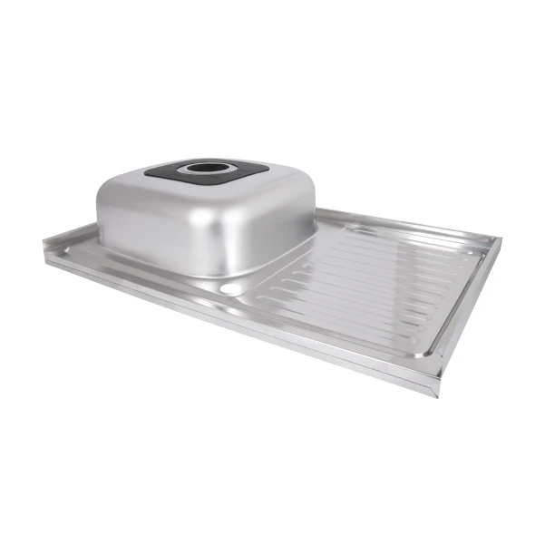 Кухонна мийка Brinex 5080-L 0,8 мм Satin - 4 фото