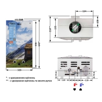 Колонка газова димохідна Thermo Alliance JSD20-10GC 10 л панель скляна з малюнком гори - 1 фото