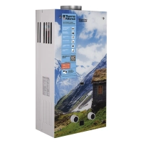 Колонка газова димохідна Thermo Alliance JSD20-10GC 10 л панель скляна з малюнком гори - 4 фото