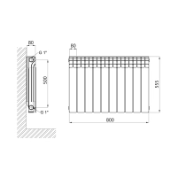 Радиатор биметаллический Thermo Alliance Bi-Ferrum 500/80 1,16 кг - 1 фото