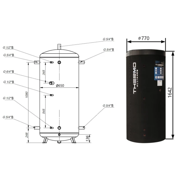 Теплоакумулятор Thermo Alliance TA-ТАМ-00 500 з ізоляцією 60 мм - 1 фото