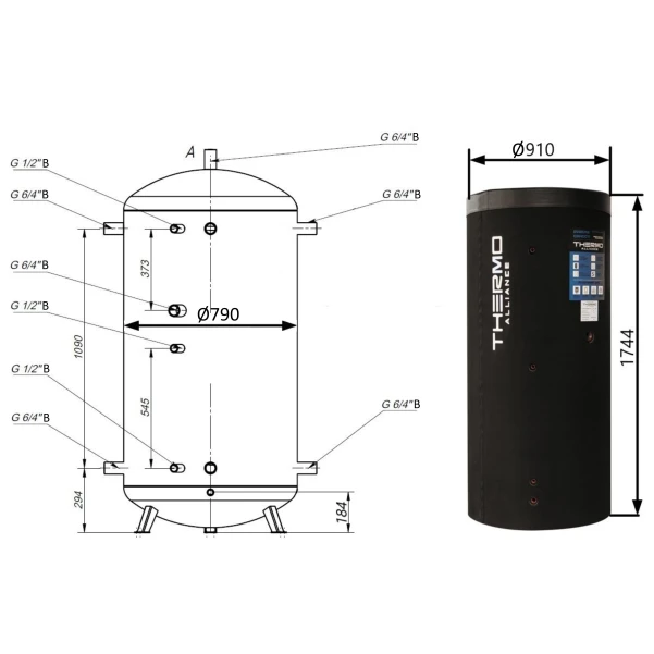 Теплоаккумулятор Thermo Alliance TA-ТАМ-00 750 с изоляцией 60 мм - 1 фото