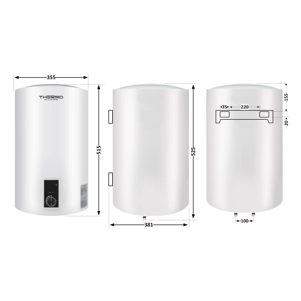 Водонагреватель электрический Thermo Alliance 30 л вертикальный, сухой ТЭН 1,6 кВт D30V16J1(D)K - 1 фото