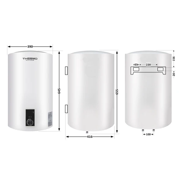 Бойлер Thermo Alliance 50 л вертикальний, сухий ТЕН 2,0 кВт - 1 фото