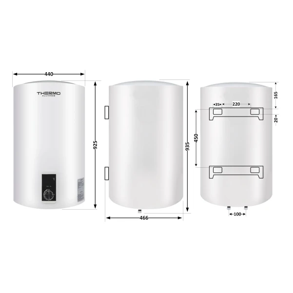 Бойлер Thermo Alliance 100 л вертикальний, сухий ТЕН 2,0 кВт - 1 фото
