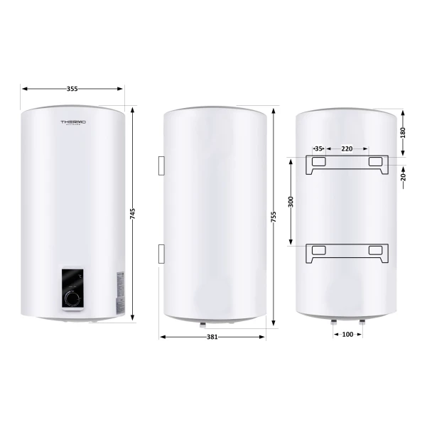 Бойлер Thermo Alliance 50 л SLIM вертикальний, сухий ТЕН 2,0 кВт - 1 фото