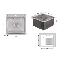 Мойка для кухни интегрированная Lidz Handmade H5050 (LDH5050BRU35375) Brushed Steel 3,0/1,0 мм - 1 фото