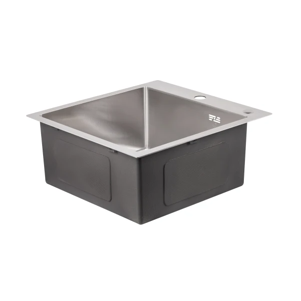 Мойка для кухни интегрированная Lidz Handmade H5050 (LDH5050BRU35375) Brushed Steel 3,0/1,0 мм - 3 фото