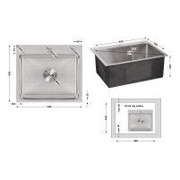 Мойка для кухни интегрированная Lidz Handmade H5045 (LDH5045BRU35383) Brushed Steel 3,0/1,0  мм - 1 фото