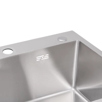 Мойка для кухни интегрированная Lidz Handmade H5045 (LDH5045BRU35383) Brushed Steel 3,0/1,0  мм - 5 фото