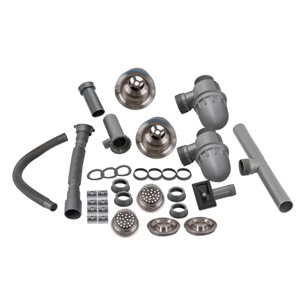 Мойка для кухни с двумя чашами интегрированная Lidz Handmade H7843 (LDH7843BRU35387) Brushed Steel 3,0/1,0 мм - 8 фото