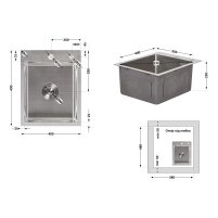 Мойка для кухни интегрированная Lidz Handmade H4050 (LDH4050BRU39258) Brushed Steel 3,0/1,0 мм - 1 фото