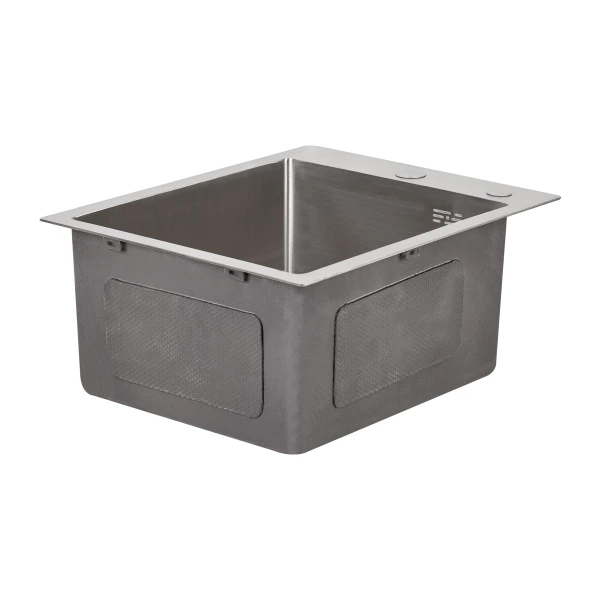 Мойка для кухни интегрированная Lidz Handmade H4050 (LDH4050BRU39258) Brushed Steel 3,0/1,0 мм - 3 фото