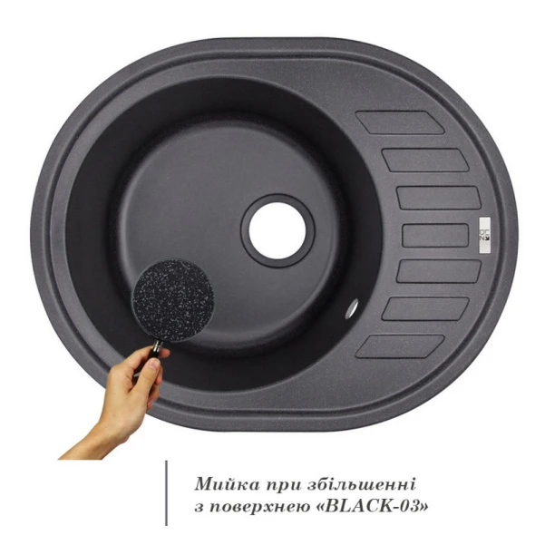 Кухонная мойка Lidz 620x500/200 BLA-03 (LIDZBLA03620500200) - 2 фото