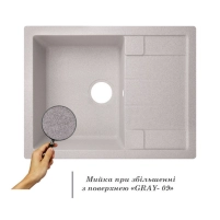 Кухонная мойка Lidz 650x500/200 GRA-09 (LIDZGRA09650500200) - 2 фото