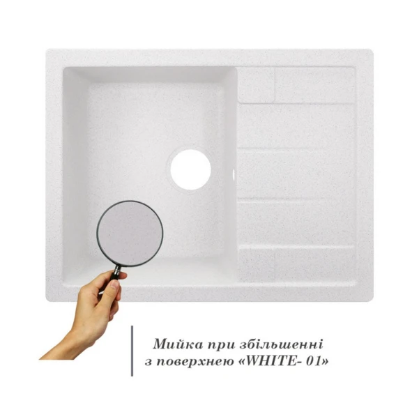 Кухонна мийка Lidz 650x500/200 WHI-01 - 2 фото