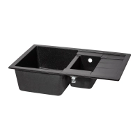 Кухонная мойка с дополнительной чашей Lidz 780x495/200 BLA-03 (LIDZBLA03780495200) - 3 фото